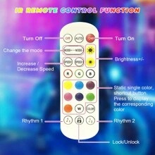 Volxon Xe máy RGB Đèn LED Bộ dụng cụ Không thấm nước Kiểm soát APP Nhiều màu Bầu không khí Với điều khiển từ xa Đối với Dải đèn LED , Mốt Động cơ Xe đạp DIY Đèn , Âm nhạc Đồng bộ hóa , DC 12V 1 gói - màu đen - Xem 7