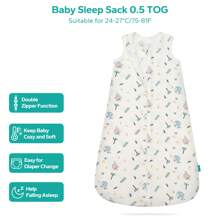 2pcs Baby Large Space Sleeping Bag, 0.5 Tog, Suitable For 0-18 Months Infants - Star - View 5