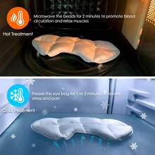 Blackout Weighted Eye Mask With Removable Inner For Heating/Cold, Soft Plush Cotton - 灰色 - 查看 3