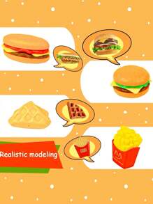 Children's Kitchen Toys Accessories Food Kitchen Toys, Children's Characters Burgers Vegetable Barbecue Skewers Toys Children's Gifts(Some Parts Are Shipped Randomly In Color)