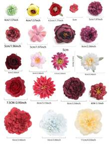 21/42pcs Pink Floral Material Pack, Suitable For Decoration - Pink - View 5