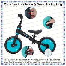 UBRAVOO Fit 'n Joy Children's Bikes, 4-In-1 Balance Bike For Children With Pedals And Stabilisers, Trike-To-Bike Children's Bike For Boys And Girls From 2 To 5 Years - Blue - View 6