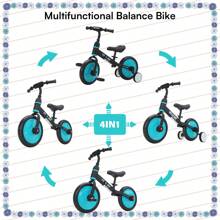 UBRAVOO Fit 'n Joy Children's Bikes, 4-In-1 Balance Bike For Children With Pedals And Stabilisers, Trike-To-Bike Children's Bike For Boys And Girls From 2 To 5 Years - Blue - View 3