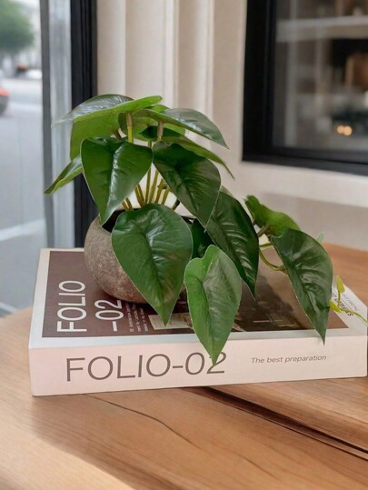 1pc Artificial Potted Plant For Home Decoration, Valentine Day, Gift Gifts Birthday Graduation,Garden Decor,Outdoor Plant,Gardening,Fake Flowers Back To School Room Decor School Supplies