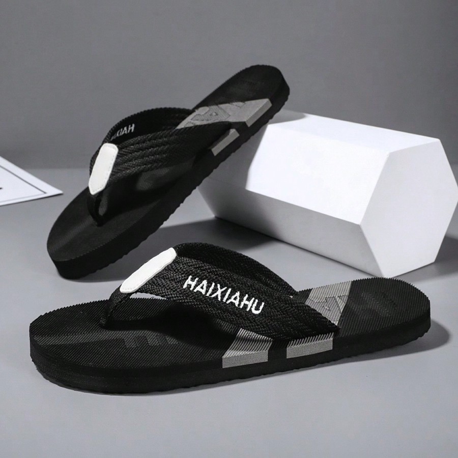 Chanclas de verano a la moda personalizadas para hombres, pantuflas cómodas para interiores y exteriores con bloques de color, sandalias de playa y p