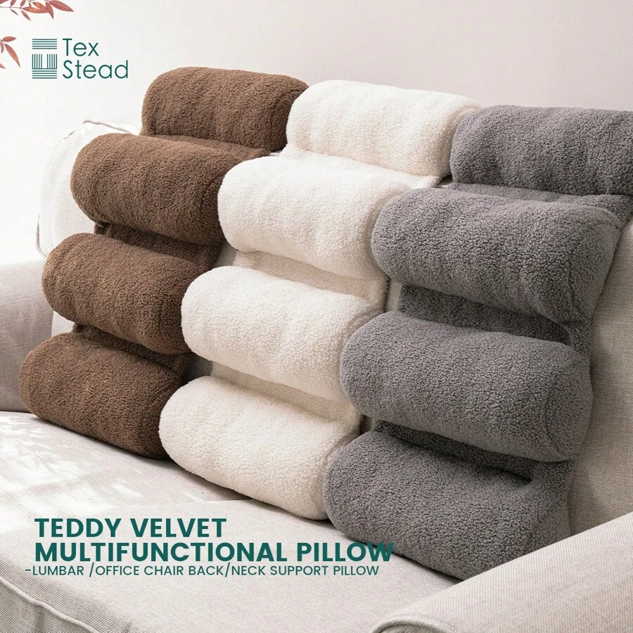 TEXSTEAD 1 Almohada De Soporte Lumbar Para Silla De Oficina, Silla De Computadora/escritorio/sofá, Almohada De Soporte Para La Espalda Ajustable, Cubierta De Malla Transpirable - Gris - Ver 1