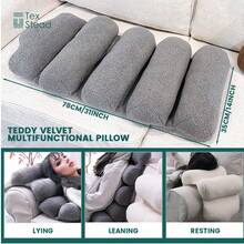 TEXSTEAD 1 Almohada De Soporte Lumbar Para Silla De Oficina, Silla De Computadora/escritorio/sofá, Almohada De Soporte Para La Espalda Ajustable, Cubierta De Malla Transpirable - Gris - Ver 2