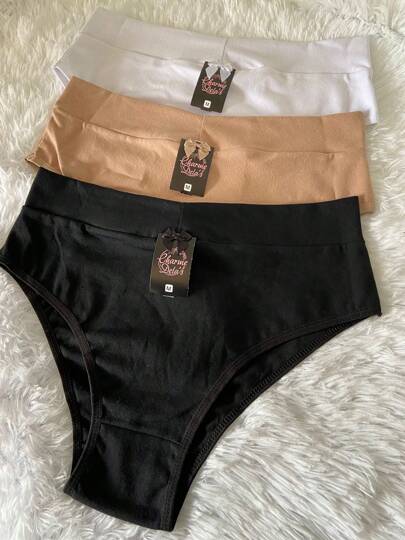 Charme Dela's KIT 3 Calçola Cotton Maternidade Cos Alto Senhora Conforto Algodão