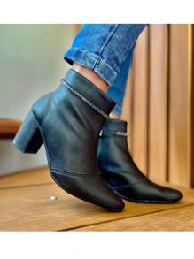 Women Mid-Calf Boots - 黑色 - 查看 6