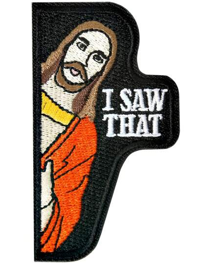 我看到了那個貼片,1入組鉤環戰術士氣貼片,有趣的刺繡迷因貼片適用於背包、背心、夾克、牛仔褲、帽子,3英寸*1.7英寸有趣的貼片