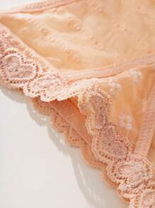 5入組女士純色蕾絲拼接低腰三角褲,性感舒適高彈性半透明蕾絲丁字褲,多色組合內衣套裝 - 彩色 - 查看 10