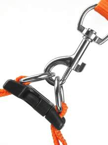 1套舒適透氣的貓狗背帶和牽繩套裝,防丟失和反光,適用於中小型犬的步行和旅行 - 橘色 - 查看 9