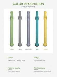 Bộ 6 món đồ chơi mọc răng cho trẻ sơ sinh, 5 vòng gặm nướu & 1 bàn chải vệ sinh, chất liệu silicon, dành cho trẻ từ 3-12 tháng tuổi, có thể rửa bằng máy rửa chén - Nhiều màu - Xem 8