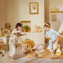 迷你兒童廚房玩具套裝模擬遊戲-咖啡機，多士爐，攪拌器，榨汁機，洗衣機，飲水機，吸塵器和烤箱，具有逼真的燈光和聲音效果，適合3歲以上兒童 - 吸塵器 - 查看 8