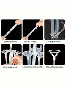 WHICHLIFE 1入組氣球桌上支架拱門,適用於生日派對、婚禮裝飾、活動派對用品 - 無色 - 查看 7