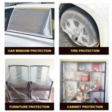 1 rolka grubej folii ochronnej na meble, samoprzylepna gruba, przezroczysta, wodoodporna, jednorazowa plastikowa folia ochronna, odpowiednia do dekoracji, do samochodów, do ochrony lakieru, do pokrowców na meble i jako osłona przeciwpyłowa, torba, organizer, do przechowywania, do wystroju kuchni, artykułów gospodarstwa domowego, prezentów na Dzień Matki, do wystroju sypialni, ogrodu, do wystroju kuchni, na lato, na plażę, do podróży, do wystroju pokoju, do miękkości, na ukończenie szkoły - Żółty - Zobacz 5