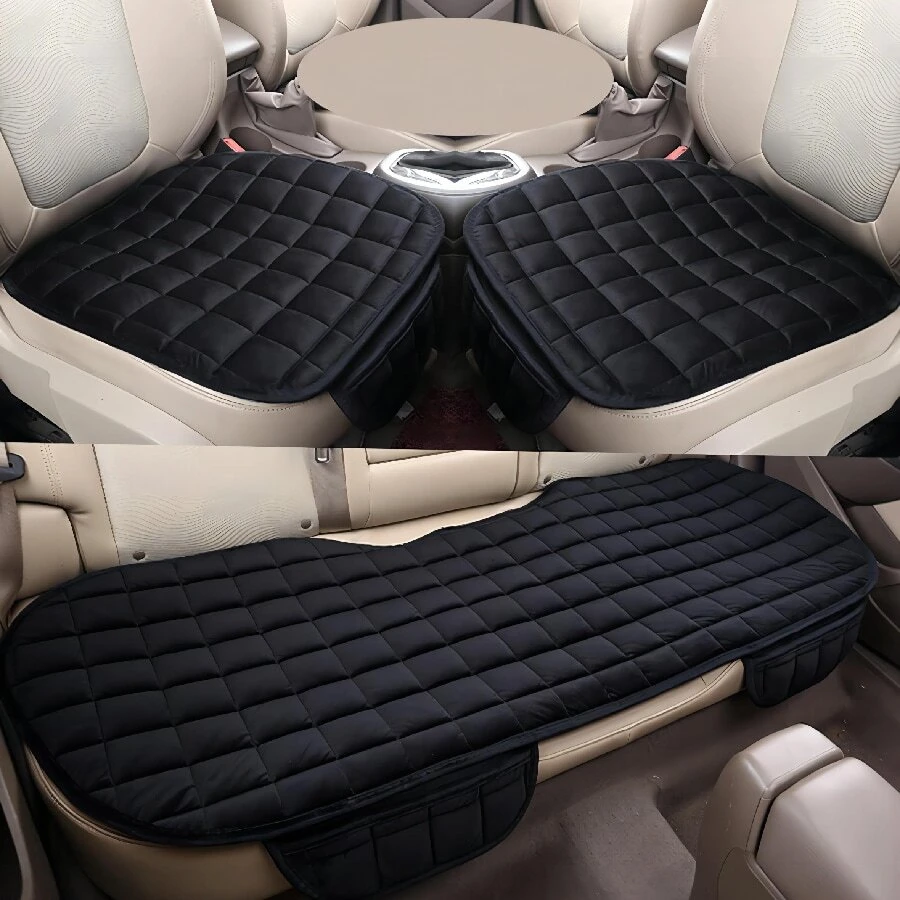 Easypie Selection 汽車座套,汽車地墊,辦公椅子坐墊,暖暖墊,汽車坐墊,卡車坐墊,汽車坐墊,記憶海綿坐墊冬季三件套裝 - 神秘黑 - 查看 1