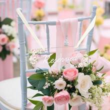 6 Packs Reserved Signs For Wedding Chairs, Acrylic Reserved Seating Signs Hanging With Ribbon Greenery Reserved Table Signs For Wedding Important Events Pews Restaurant Celebrations - White - View 5