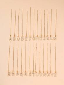 1 Pieza Pendiente De Cadena De Letra Capital Inglesa 26 Con Hilo Para Mujeres, Regalo Para Festivales, Uso Diario, Estilo Europeo Y Americano, Exquisita Incrustación De Circonita Cúbica De Cobre - Amarillo Oro - Ver 1