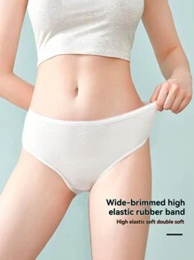 Set de lenjerie intima albă de unică folosință 5 buc, slip portabil comprimat, potrivit pentru utilizarea postpartum pentru femeile însărcinate. Ideal pentru camping în aer liber și călătorii. Compact și ambalat individual, potrivit ca materiale de ajutor în caz de dezastre și de urgență.,Travel Essentials