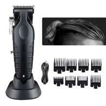 Kemei Km-2296 配座充剃髮機1入組可充電的便攜式男士理髮器,適用於家庭和專業理髮店使用的無線剃髮 - 紅白色 - 查看 2