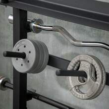 HOMCOM Estante para Mancuernas de 3 Niveles Soporte de Almacenamiento de Pesas y Discos para Fitness Gimnasio en Casa Carga Max. 300 kg 100x55x102 cm Negro - Negro - Ver 7