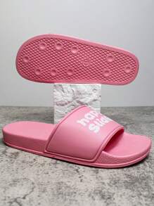 Plus Size Women Simple Slip-On Lightweight Comfortable Slippers For Home,Bathroom,Pool, Anti-Slip Flat Sandals - Pink - View 5