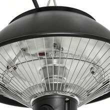 Outsunny 600W Electric Heater Ceiling Hanging Halogen Light With Adjustable Hook Chain Black Aluminium Frame - Black - View 9