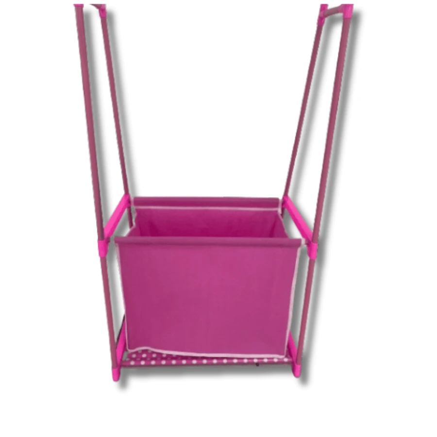 TRIANGULAR COAT RACK WITH CLOTHES BASKET, Expandable Clothing Hanger ...