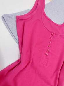 Women Tank Tops & Camis - 玫紅色 - 查看 2