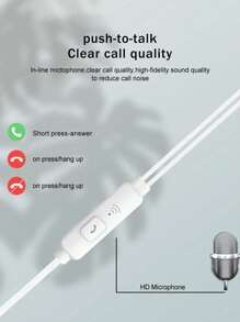 3.5mm Crystal Line Wired In-Ear Earphones, High-Definition Sound Quality, Anti-Design, Comfortable To Wear, Compatible With Smartphones, Computers, MP3 Players, Classic And Fashionable Appearance