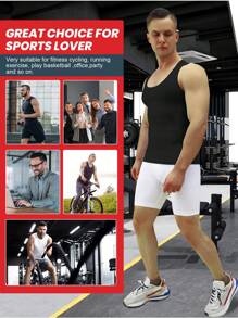 Boyfriend Style Men's Breathable Compression Tank Top For Chest Binding And Tummy Control During Exercise Gym Clothes Boyfriend Style Men Basic T Shirt - Black - View 6