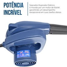 Soprador Aspirador Elétrico De Mão 600W - Entrada do Brasil (127V) - Visão 6