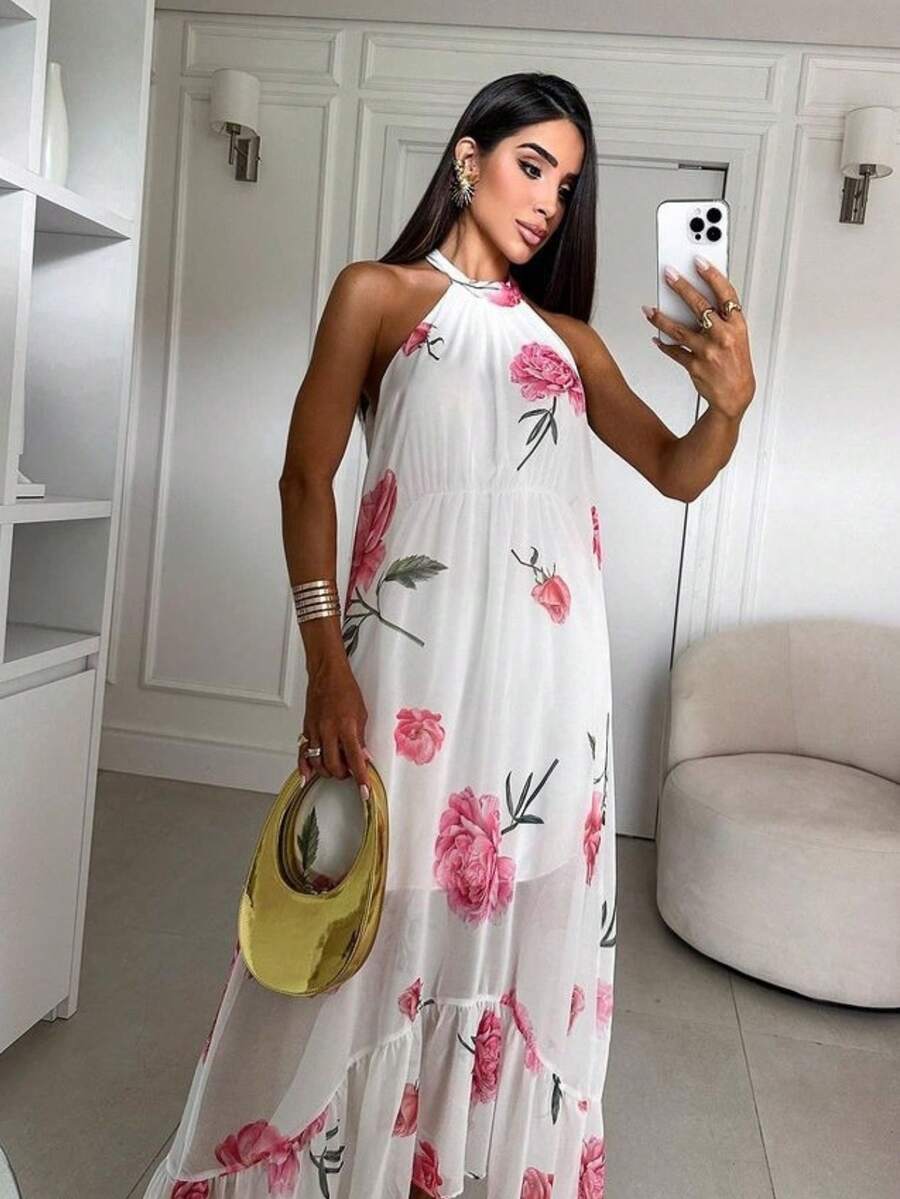 Women Dresses - Đỏ và trắng - Xem 1