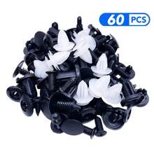 60 pièces Clips de retenue pour voiture, kit de fixations en plastique à pression de 6 tailles pour les camions et les motos. Comprend des clips pour pare-chocs, carrosserie, porte, garniture de panneau