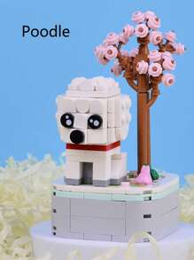 1 件德國牧羊犬和貴賓犬盆栽植物組裝積木,可愛小狗設計裝飾或禮品玩具 - 彩色 - 查看 2