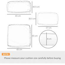 Outsunny Garden Rattan Sofa Cushion Polyester Cover Replacement Outdoor- No Cushion Included - Beige - View 2