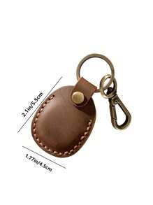 1入組皮革鑰匙扣,可攜式手工製作的皮革鑰匙扣,全面覆蓋保護殼,與airtags 2021兼容,棕色,pu皮革小型airtag座架,帶鑰匙環保護套,仿皮革airtag座架鑰匙扣,可攜式手工製作的仿皮革airtag座架袋錢包吉祥物配件。 - 棕色 - 查看 5