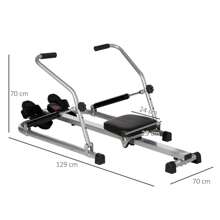 HOMCOM Máquina de Remo Hidráulico Plegable con 3 Niveles de Resistencia Monitor Digital y Pedal Antideslizante para Fitness en Casa Acero 129x70x70 cm Negro y Plata - Gris - Ver 5
