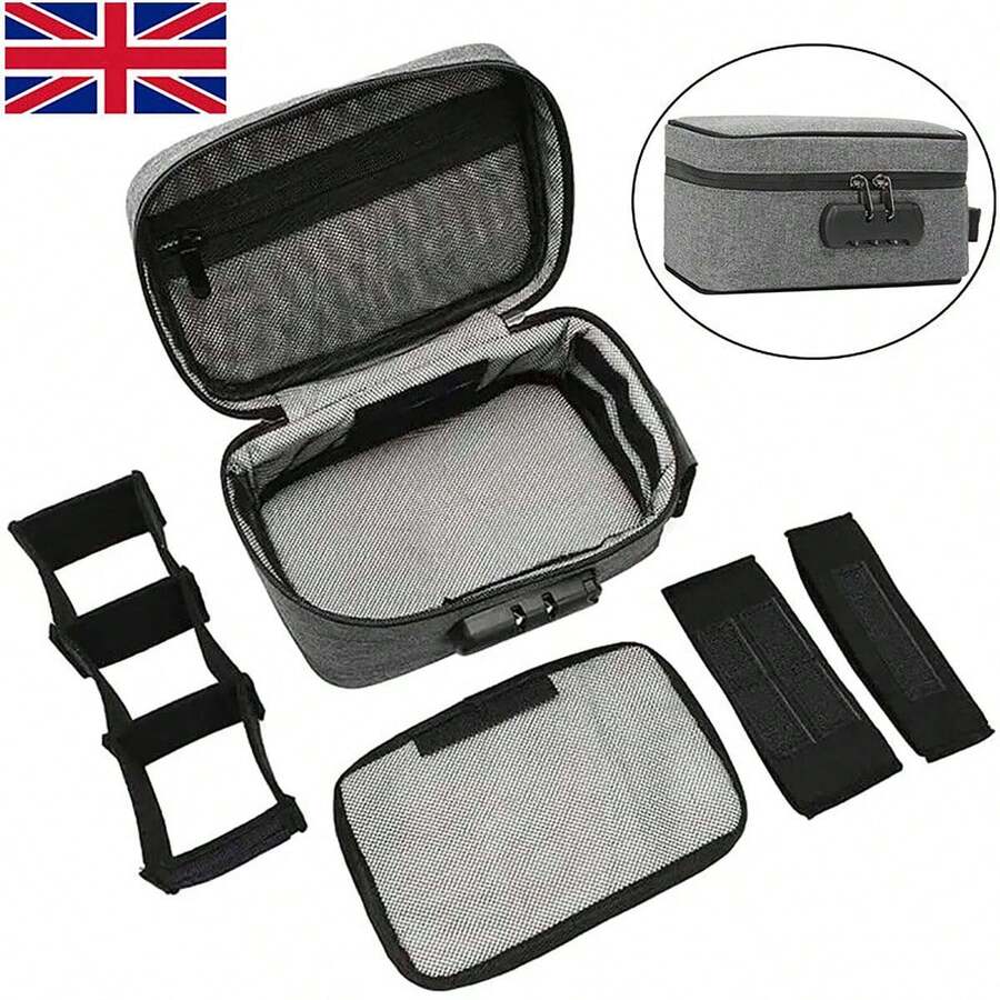 Smell Proof Bag With Combination Travel Bag Lock Odor Proof Stash Case Container - Grey - View 1