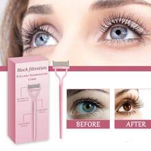 YADORNOS 1pc Eyelash Comb Lash Filter Separator Brush, Eyelash Cluster Separation And Curled Lash Multiple Function Eyelash Brush, Women's Mascara Coat Applicator Tool - Pink - View 1