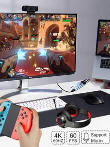 Rybozen Game Capture Karte USB 3.0 Video Card HD 1080P  Videoaufnahme mit Live- Übertragungen Recorder Gerät Streaming für Windows Linux OS X System - Silber - Übersicht 5