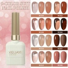 XEIJAYI 9Pcs 15ML Gel Nail Polish Set, Popular Color Gel Varnish Kit, Soak Off UV/LED Gel Polish, For Home Salon Nail Art Christmas DIY - 彩色 - 查看 3