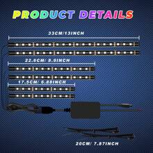 Volxon Xe máy RGB Đèn LED Bộ dụng cụ Không thấm nước Kiểm soát APP Nhiều màu Bầu không khí Với điều khiển từ xa Đối với Dải đèn LED , Mốt Động cơ Xe đạp DIY Đèn , Âm nhạc Đồng bộ hóa , DC 12V 1 gói - màu đen - Xem 3