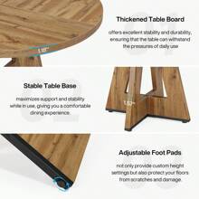 Tribesigns Round Dining Table For 4, 47 Inch Farmhouse Kitchen Table Small Dinner Table Wood Kitchen Dinning Table For Dining Room Kitchen,Living Room