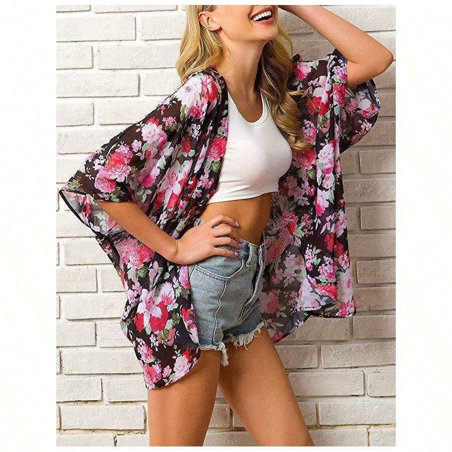 Haute Edition Women's Lightweight Summer Kimono Cover Up Cardigans - Baby Blue - View 1