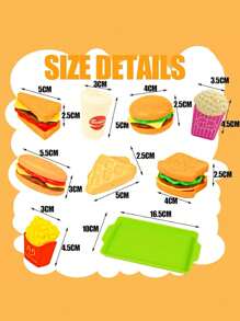 Children's Kitchen Toys Accessories Food Kitchen Toys, Children's Characters Burgers Vegetable Barbecue Skewers Toys Children's Gifts(Some Parts Are Shipped Randomly In Color)