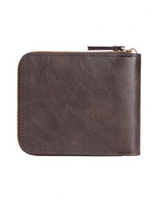 New European And American Style Retro Men's Short Wallet With Zipper And Buckle Multi-Functional Card Holder Coin PurseLarge Capacity Multi-Card Slots,Business Casual Style,Birthday Gift,Graduation Gift,Father's Day Gift - Multicolor - View 6