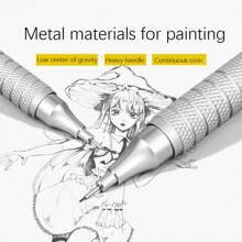 1 Pieza Lápiz Mecánico Automático Con Barril De Metal Y Diseño Antideslizante, Para Dibujo 0.5 / 0.7mm - Multicolor - Ver 1