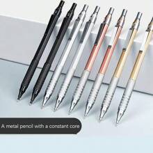 1 Pieza Lápiz Mecánico Automático Con Barril De Metal Y Diseño Antideslizante, Para Dibujo 0.5 / 0.7mm - Multicolor - Ver 7